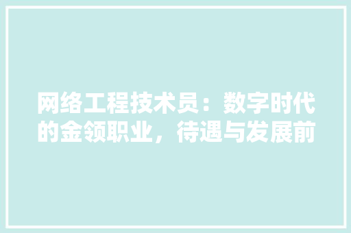 网络工程技术员：数字时代的金领职业，待遇与发展前景分析 室内设计