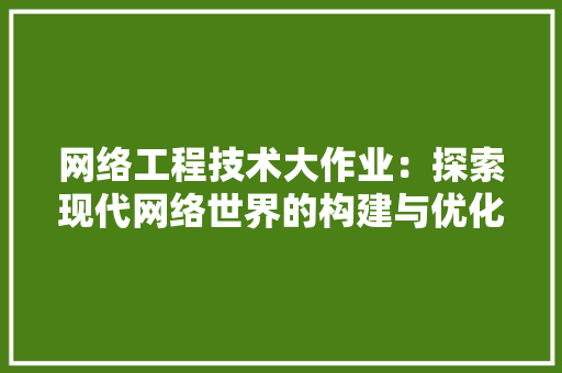 网络工程技术大作业：探索现代网络世界的构建与优化 室内设计