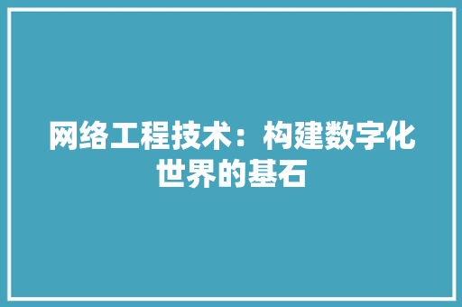 网络工程技术：构建数字化世界的基石 室内设计