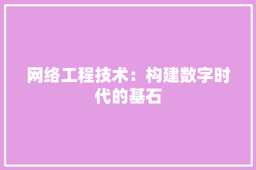 网络工程技术：构建数字时代的基石 室内设计