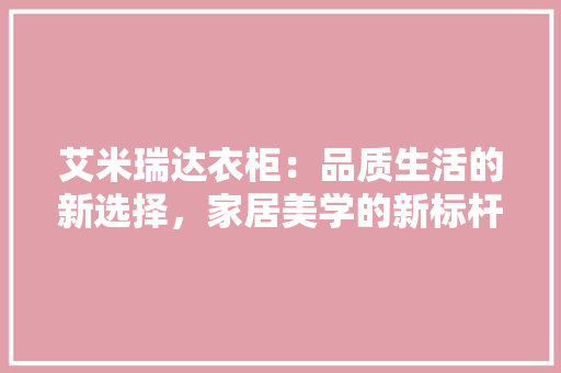 艾米瑞达衣柜：品质生活的新选择，家居美学的新标杆 室内设计
