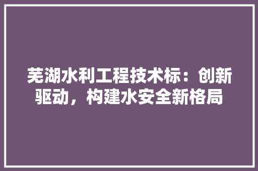 芜湖水利工程技术标：创新驱动，构建水安全新格局 室内设计