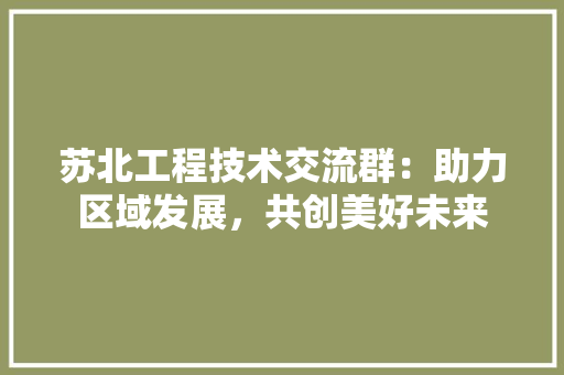 苏北工程技术交流群：助力区域发展，共创美好未来 室内设计