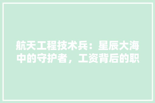 航天工程技术兵：星辰大海中的守护者，工资背后的职业价值 室内设计