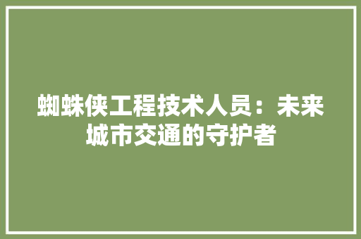 蜘蛛侠工程技术人员：未来城市交通的守护者 室内设计