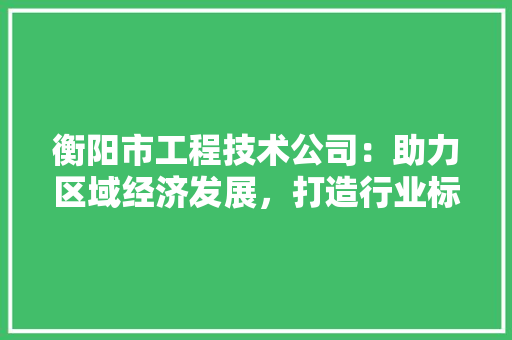 衡阳市工程技术公司：助力区域经济发展，打造行业标杆 室内设计