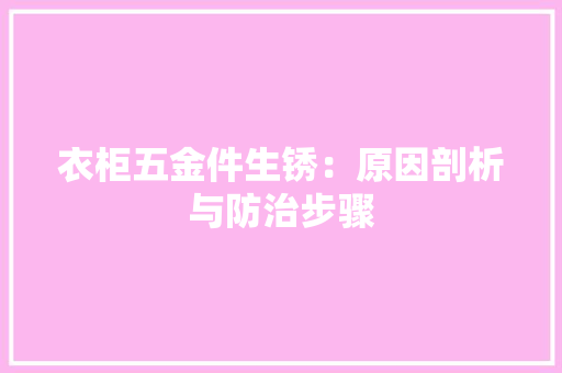 衣柜五金件生锈：原因剖析与防治步骤 室内设计