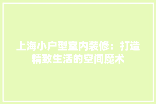 上海小户型室内装修：打造精致生活的空间魔术 地板材料