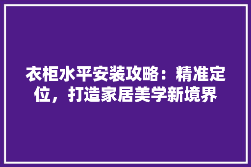 衣柜水平安装攻略：精准定位，打造家居美学新境界 室内设计