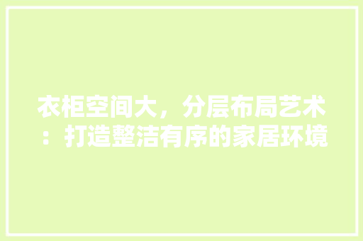 衣柜空间大,分层布局艺术:打造整洁有序的家居环境 室内设计 衣柜空间大,分层布局艺术:打造整洁有序的家居环境 室内设计