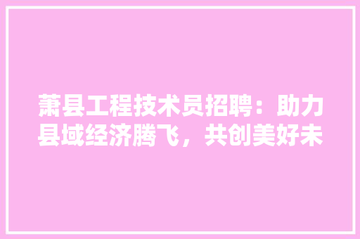 萧县工程技术员招聘：助力县域经济腾飞，共创美好未来 室内设计