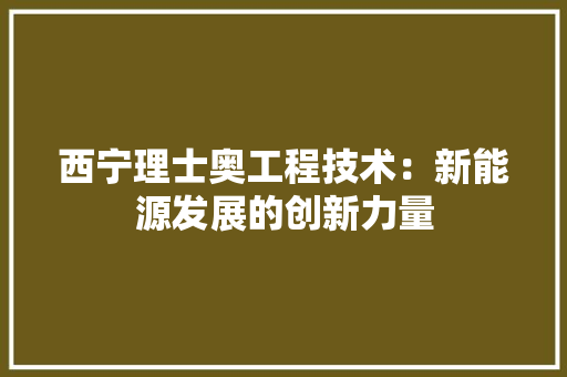 西宁理士奥工程技术：新能源发展的创新力量 室内设计