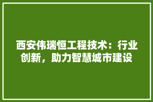 西安伟瑞恒工程技术：行业创新，助力智慧城市建设 室内设计