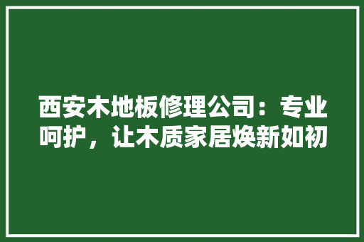 西安木地板修理公司：专业呵护，让木质家居焕新如初 室内设计