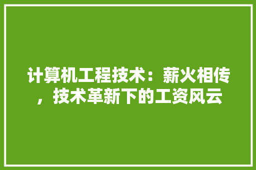 计算机工程技术：薪火相传，技术革新下的工资风云 室内设计