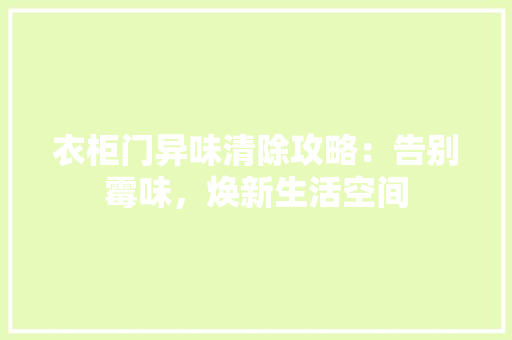衣柜门异味清除攻略：告别霉味，焕新生活空间 室内设计