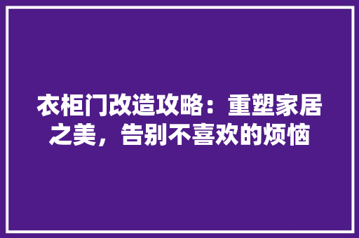 衣柜门改造攻略：重塑家居之美，告别不喜欢的烦恼 室内设计