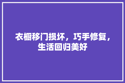 衣橱移门损坏，巧手修复，生活回归美好