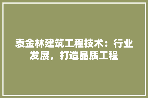 袁金林建筑工程技术：行业发展，打造品质工程 室内设计