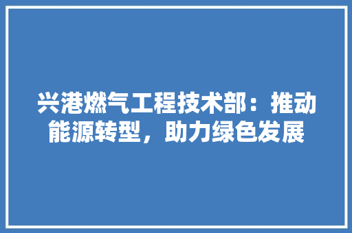 兴港燃气工程技术部：推动能源转型，助力绿色发展 家居装修