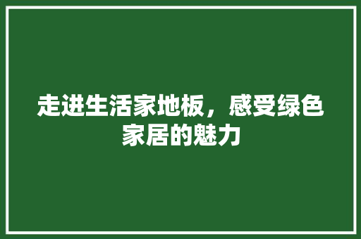 走进生活家地板，感受绿色家居的魅力 室内设计