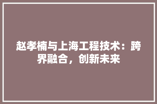 赵孝楠与上海工程技术：跨界融合，创新未来 室内设计
