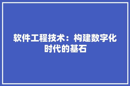 软件工程技术：构建数字化时代的基石 室内设计