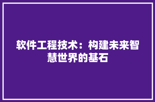 软件工程技术：构建未来智慧世界的基石 室内设计