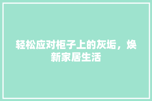 轻松应对柜子上的灰垢，焕新家居生活 室内设计