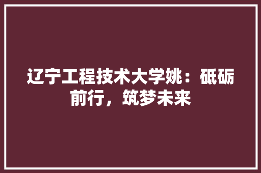 辽宁工程技术大学姚：砥砺前行，筑梦未来 室内设计