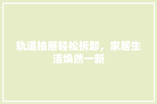 轨道抽屉轻松拆卸，家居生活焕然一新 室内设计