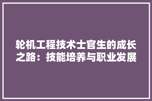 轮机工程技术士官生的成长之路：技能培养与职业发展