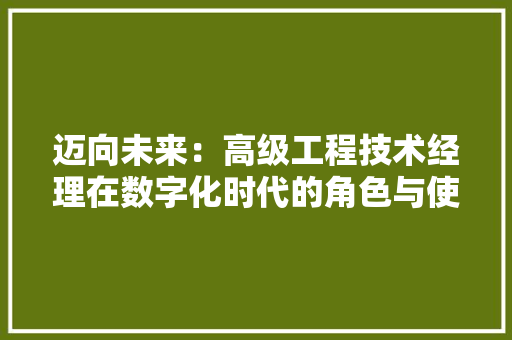 迈向未来：高级工程技术经理在数字化时代的角色与使命 室内设计