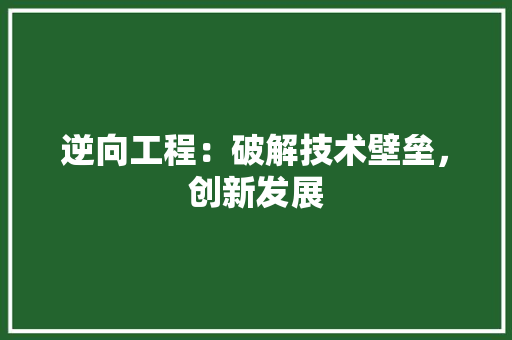 逆向工程：破解技术壁垒，创新发展 室内设计
