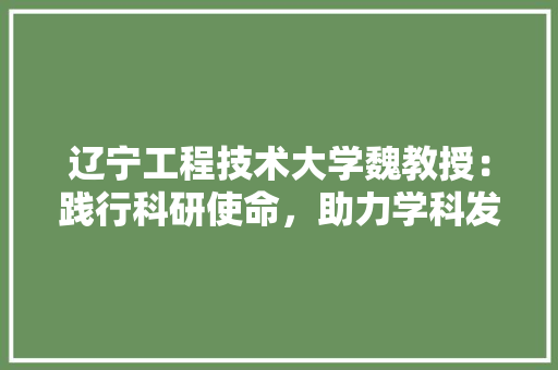 辽宁工程技术大学魏教授：践行科研使命，助力学科发展