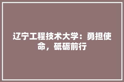 辽宁工程技术大学：勇担使命，砥砺前行 室内设计