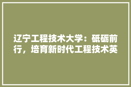 辽宁工程技术大学：砥砺前行，培育新时代工程技术英才 室内设计
