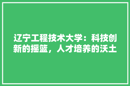 辽宁工程技术大学：科技创新的摇篮，人才培养的沃土 室内设计