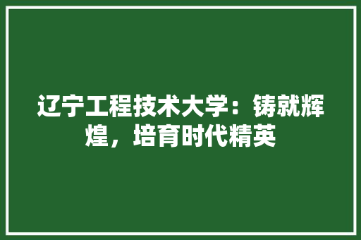 辽宁工程技术大学：铸就辉煌，培育时代精英 室内设计
