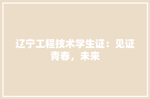 辽宁工程技术学生证：见证青春，未来 室内设计