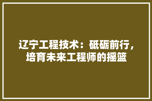 辽宁工程技术：砥砺前行，培育未来工程师的摇篮