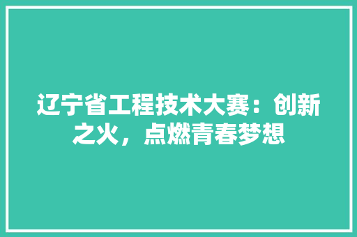 辽宁省工程技术大赛：创新之火，点燃青春梦想 室内设计