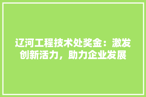 辽河工程技术处奖金：激发创新活力，助力企业发展