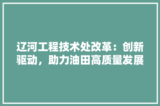 辽河工程技术处改革：创新驱动，助力油田高质量发展 室内设计