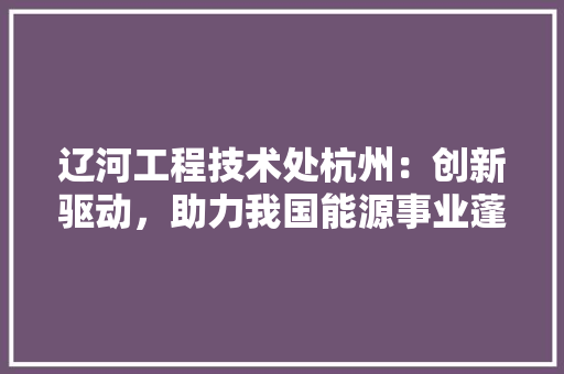 辽河工程技术处杭州：创新驱动，助力我国能源事业蓬勃发展 室内设计