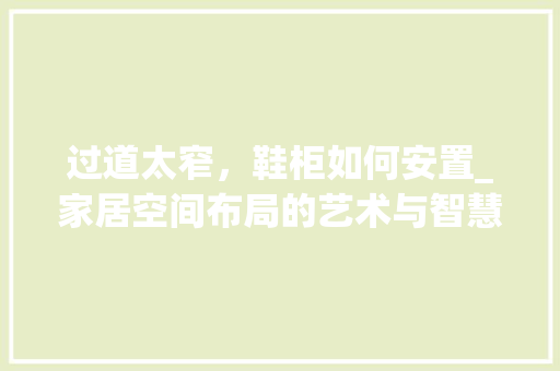 过道太窄，鞋柜如何安置_家居空间布局的艺术与智慧 室内设计