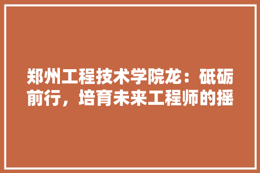 郑州工程技术学院龙：砥砺前行，培育未来工程师的摇篮 室内设计