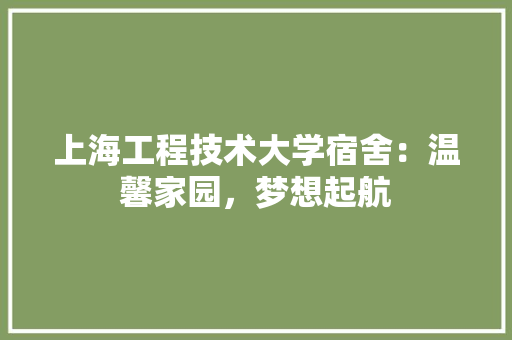 上海工程技术大学宿舍：温馨家园，梦想起航 地板材料