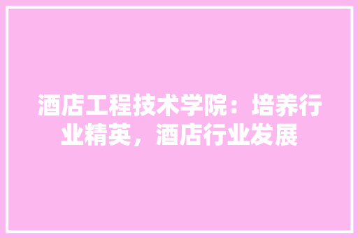酒店工程技术学院：培养行业精英，酒店行业发展 室内设计