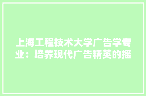 上海工程技术大学广告学专业：培养现代广告精英的摇篮 地板材料